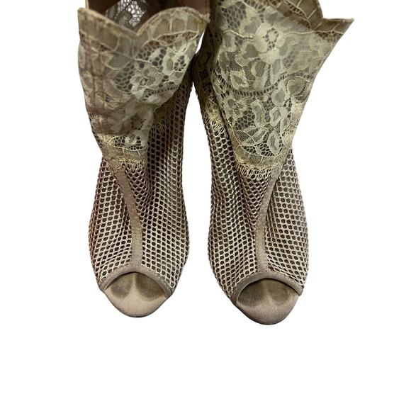 Chinese laundry Jeopardy Nude Mesh & Lace high heels shoes open toe sz 7.5 - Picture 9 of 11
